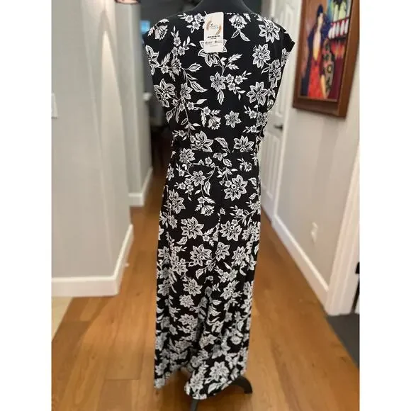 Shop Basic USA Floral V-Neck Maxi Dress - Women's Large - NWOT - Picture 8 of 9
